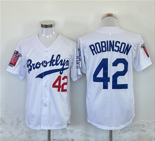 Los Angeles Dodgers #42 Jackie Robinson White Stitched Jersey - Click Image to Close